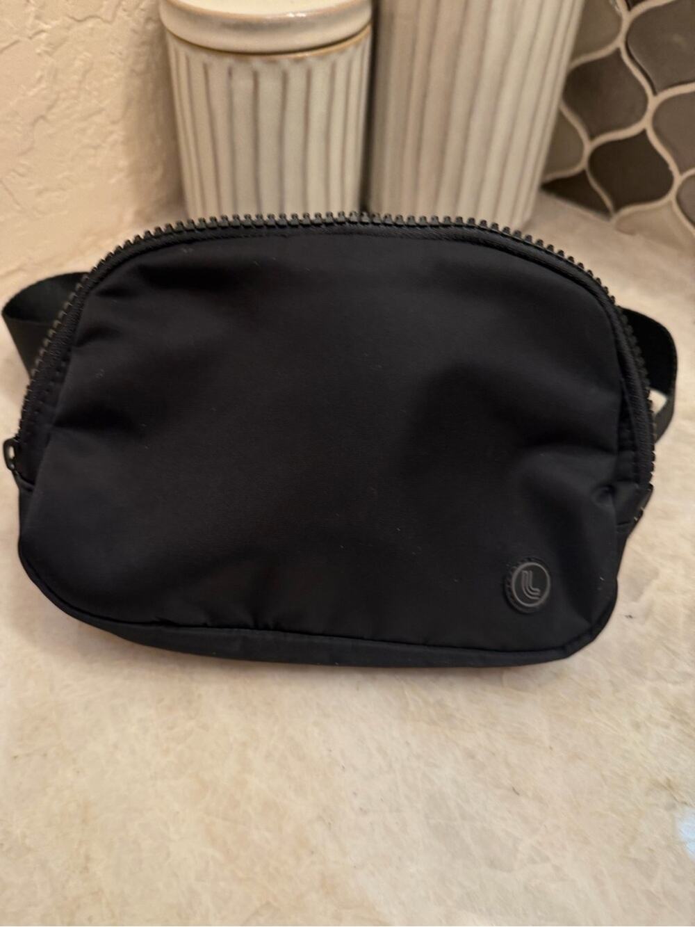 Lole black nylon unisex belt bag